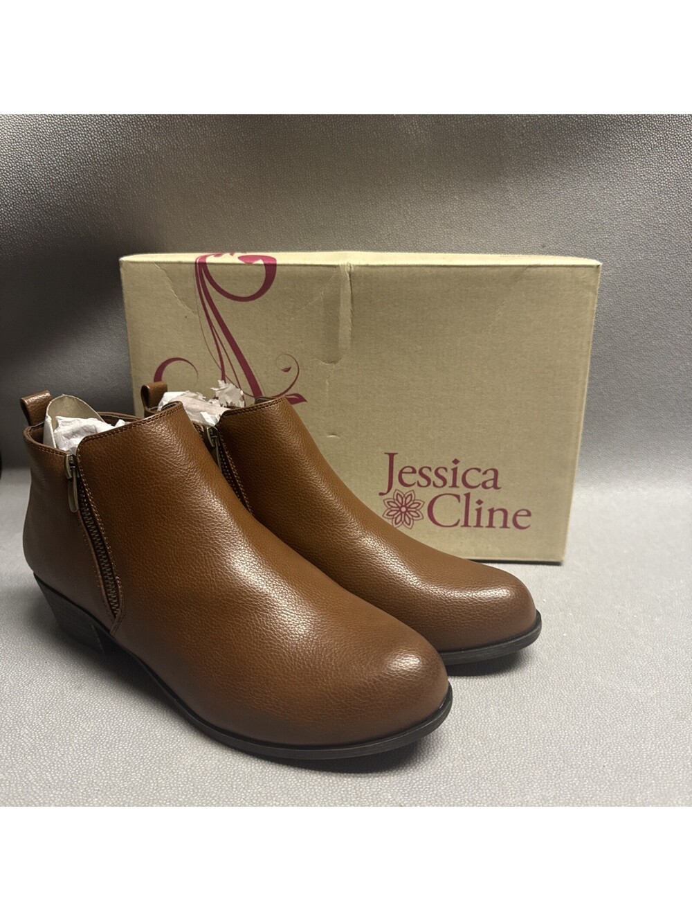 Jessica Cline Ankle Boots Size 10 M BREE Side Zip Brown Women’s Color CHE